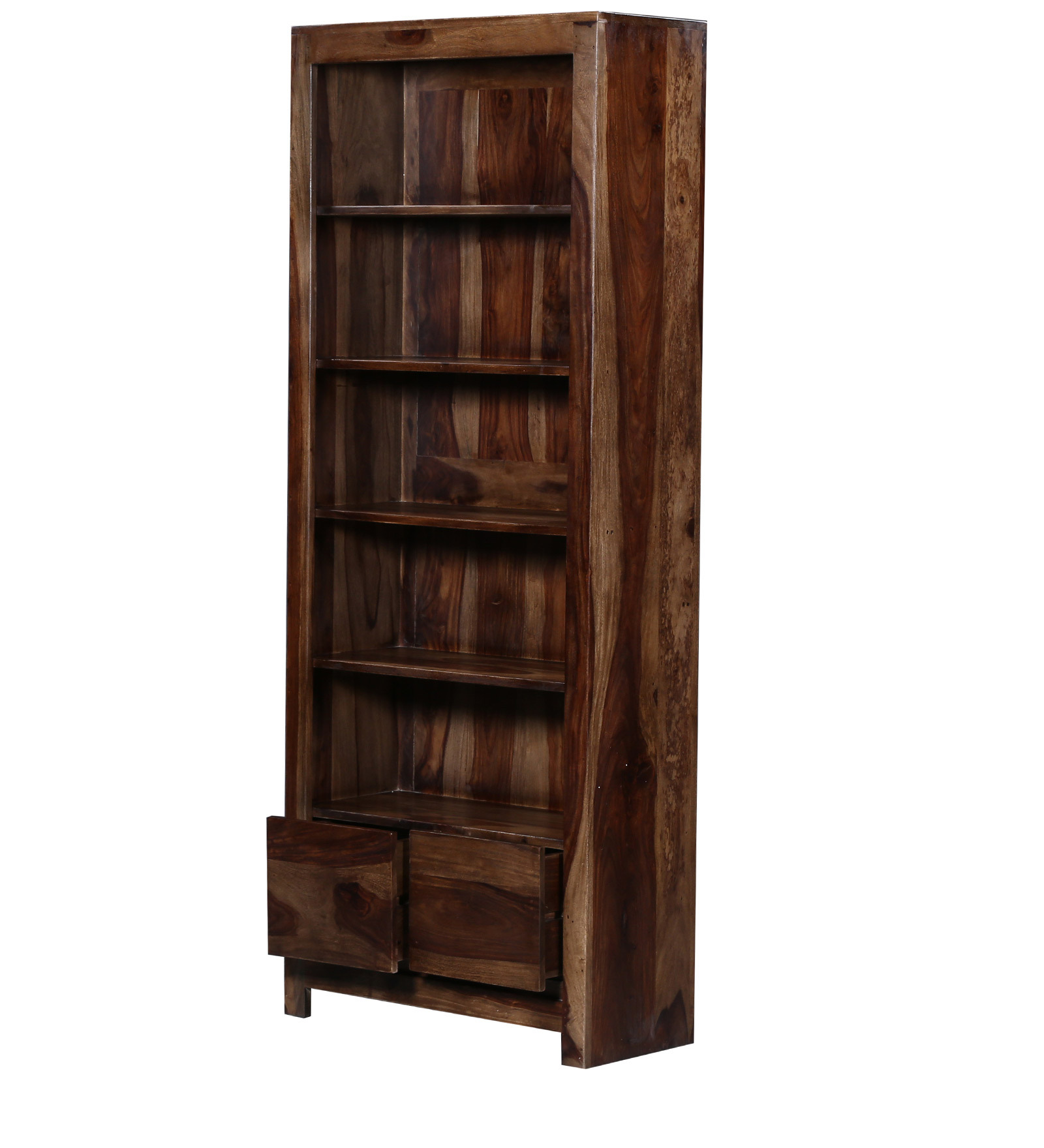 Fothmon Book Shelf with Two Drawers in Provincial Teak Finish